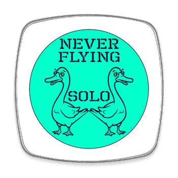 Goose Geese Fyling - Square fridge magnet - white - Front