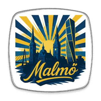 Malmö City Sweden Cool Epic Gift - Square fridge magnet - white - Front