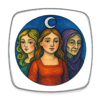 Moonlit Trio Portrait - Square fridge magnet - white - Front
