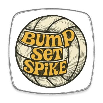 Retro Volleyball Bump Set Spike - Square fridge magnet - white - Front