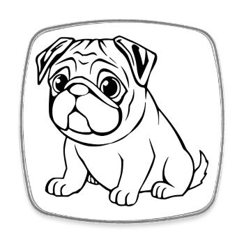 Mops schwarz Hunde T-shirt Geschenk Weihnachten - Viereckiger Kühlschrankmagnet - Weiß - Vorne