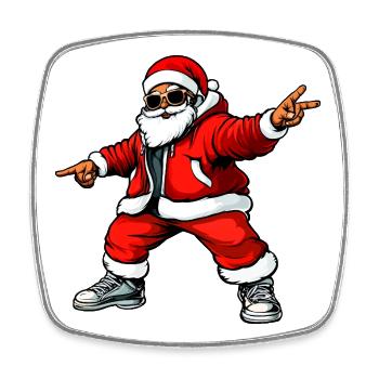 Cool Peace Santa Claus - Square fridge magnet - white - Front