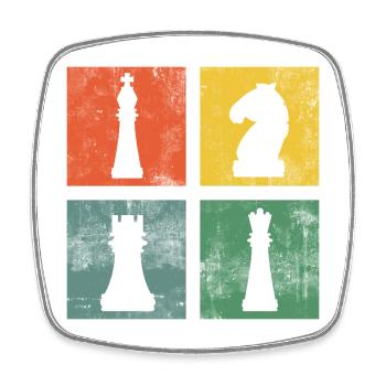Chess Chess Pieces Chess Pieces Chess Players - Square fridge magnet - white - Front