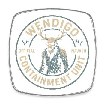 Wendigo-Eindämmungseinheit Lustiger Mythos Wendigo - Viereckiger Kühlschrankmagnet - Weiß - Vorne