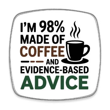 98 % Kaffee evidenzbasierte Beratung Diätassistentin - Viereckiger Kühlschrankmagnet - Weiß - Vorne