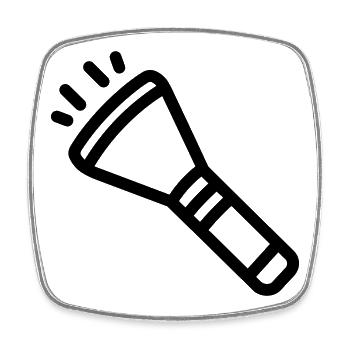 Flashlight - Square fridge magnet - white - Front