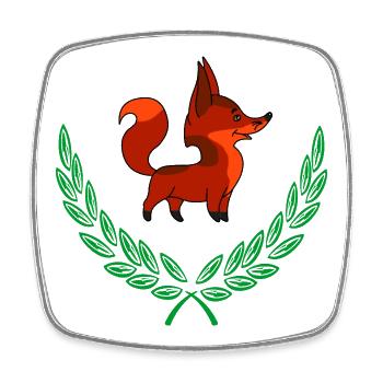 Fox in Laurel Wreath - Square fridge magnet - white - Front