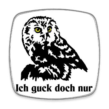 Steinkauz - Viereckiger Kühlschrankmagnet - Weiß - Vorne