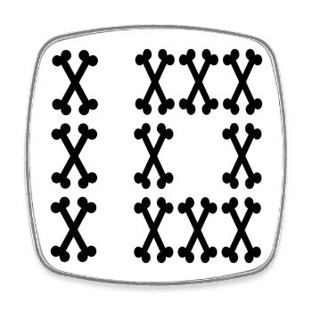 Number 10 Ten Bones - Square fridge magnet - white - Front