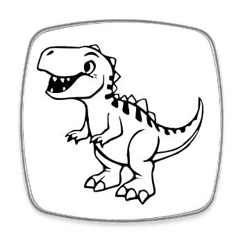 Dinosaur Black - Magnet carré - blanc - Devant