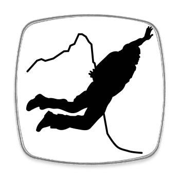 Saut de base - Magnet carré - blanc - Devant
