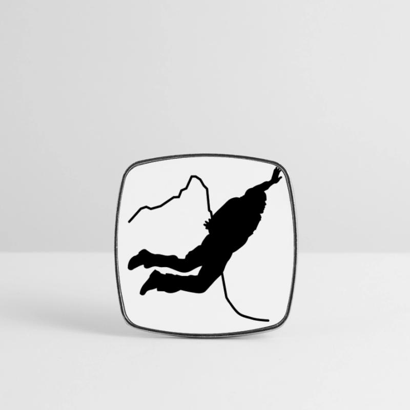 Base jumping Square fridge magnet