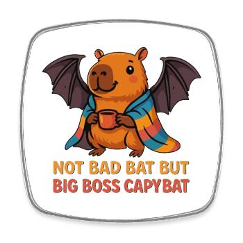 Capybat-Tee für niedliche Tier- und Fantasy-Fans - Viereckiger Kühlschrankmagnet - Weiß - Vorne