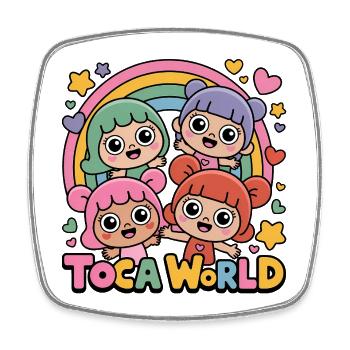 ToCa World Rainbow Kids - Viereckiger Kühlschrankmagnet - Weiß - Vorne