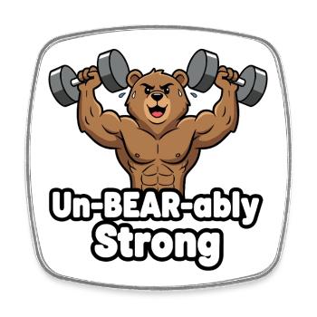 Un-BEAR-ably Strong Bär - Viereckiger Kühlschrankmagnet - Weiß - Vorne