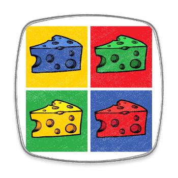 Cheese Pop Art Popart Cheese Piece Cheese Corner - Square fridge magnet - white - Front