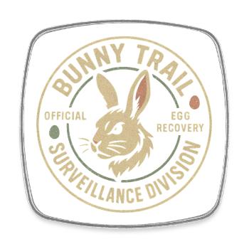 Rabbit Path Surveillance Department Funny Easter - Square fridge magnet - white - Front