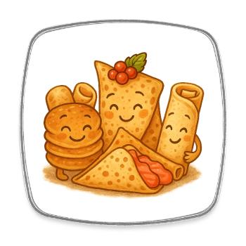 Bon blini amis, blinis, pancakes - Magnet carré - blanc - Devant