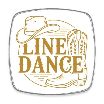 Line Dance Logo - Viereckiger Kühlschrankmagnet - Weiß - Vorne