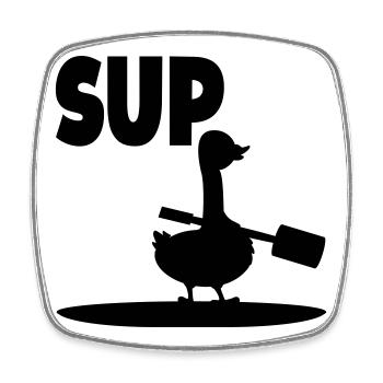 Sports nautiques SUP Goose Pagayage - Magnet carré - blanc - Devant