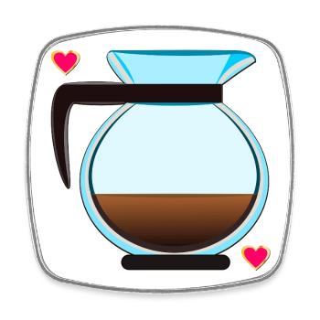 Filterkaffee Kanne Kaffee - Viereckiger Kühlschrankmagnet - Weiß - Vorne