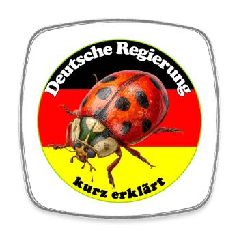 Deutsche Politik und Regierung kurz erklärt - Viereckiger Kühlschrankmagnet - Weiß - Vorne