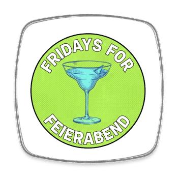 Feierabend Fridays Cocktail - Viereckiger Kühlschrankmagnet - Weiß - Vorne