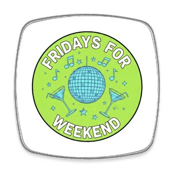Fridays for Weekend Disco - Square fridge magnet - white - Front