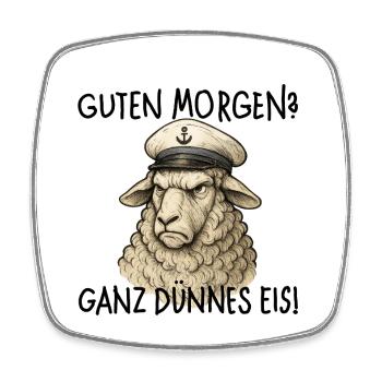 Capitaine des moutons Bonjour - Magnet carré - blanc - Devant