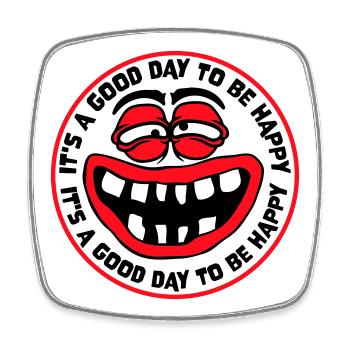 Bonjour sois heureux Motivation positive Dire bonheur - Magnet carré - blanc - Devant