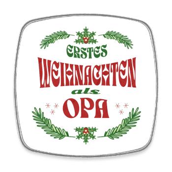 Premier Noël en tant que grand-père – Noël vintage - Magnet carré - blanc - Devant