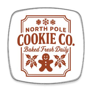 Nordpol Cookie Co Keks Logo - Viereckiger Kühlschrankmagnet - Weiß - Vorne