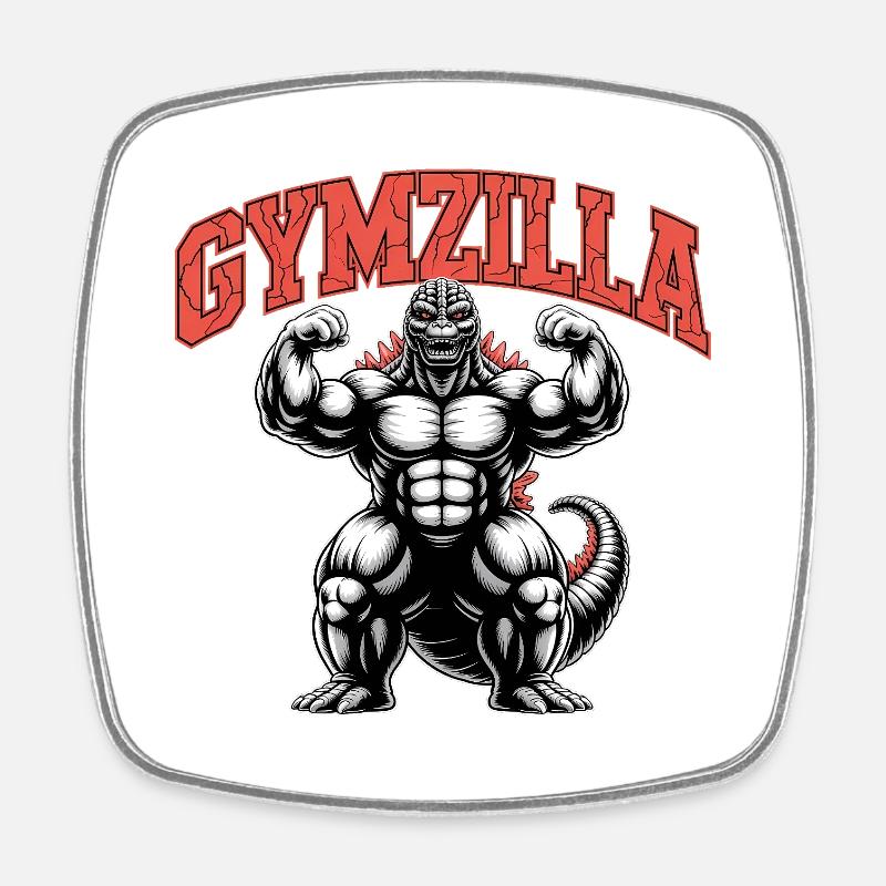 Gymzilla - Motivational Gym Quote - Square fridge magnet - white