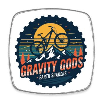 Dieux de la gravité Secoueurs de la Terre - Magnet carré - blanc - Devant