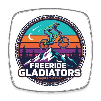 Freeride Gladiators Peak Fahrt - Viereckiger Kühlschrankmagnet - Weiß - Vorne