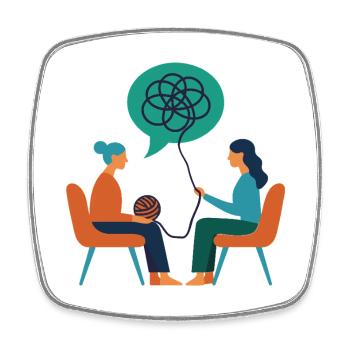 Therapist – Psyche Illustration - Square fridge magnet - white - Front