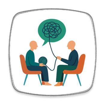 Psychotherapie Illustration – Therapeut / Berater - Viereckiger Kühlschrankmagnet - Weiß - Vorne