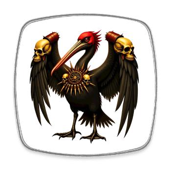 Dark Raven with Skulls - Square fridge magnet - white - Front