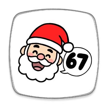 Le Père Noël dit 67 - Magnet carré - blanc - Devant