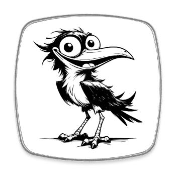 Oiseau drôle de flutterman avec un sourire aux lèvres - Magnet carré - blanc - Devant