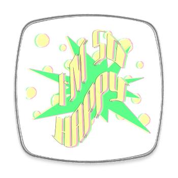 I'm happy Pop Art Explosion at so happy - Square fridge magnet - white - Front