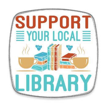 Book Lover Gift for Library - Square fridge magnet - white - Front