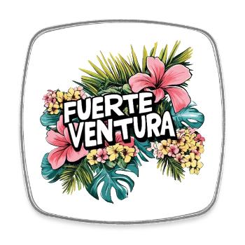 Fuerteventura Flowers Summer Beach Sea Palm Trees - Square fridge magnet - white - Front