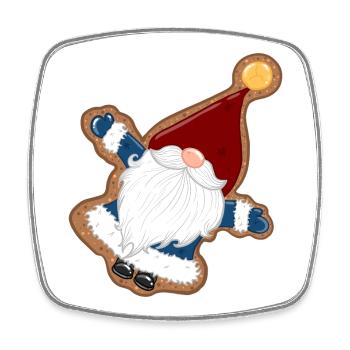 BiscuitSanta dans un cadre en pain d’épices - Magnet carré - blanc - Devant