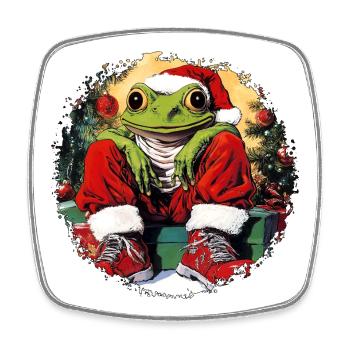Grenouilles de Noël - Magnet carré - blanc - Devant