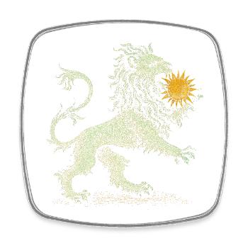 Green Lion - Square fridge magnet - white - Front