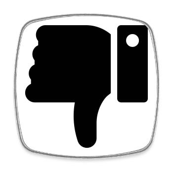 Dislike Hand, Hater Symbol, Thumbs Down - Square fridge magnet - white - Front