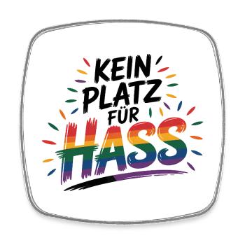 Pas de place pour la haine - Logo Cool Pride - Magnet carré - blanc - Devant