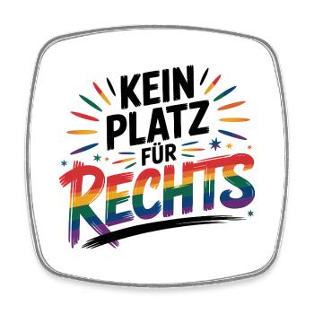Pas de place pour la haine - Logo Cool Pride - Magnet carré - blanc - Devant