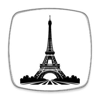 Tour Eiffel - L’Âme de Paris – Ombres d’Acier - Magnet carré - blanc - Devant